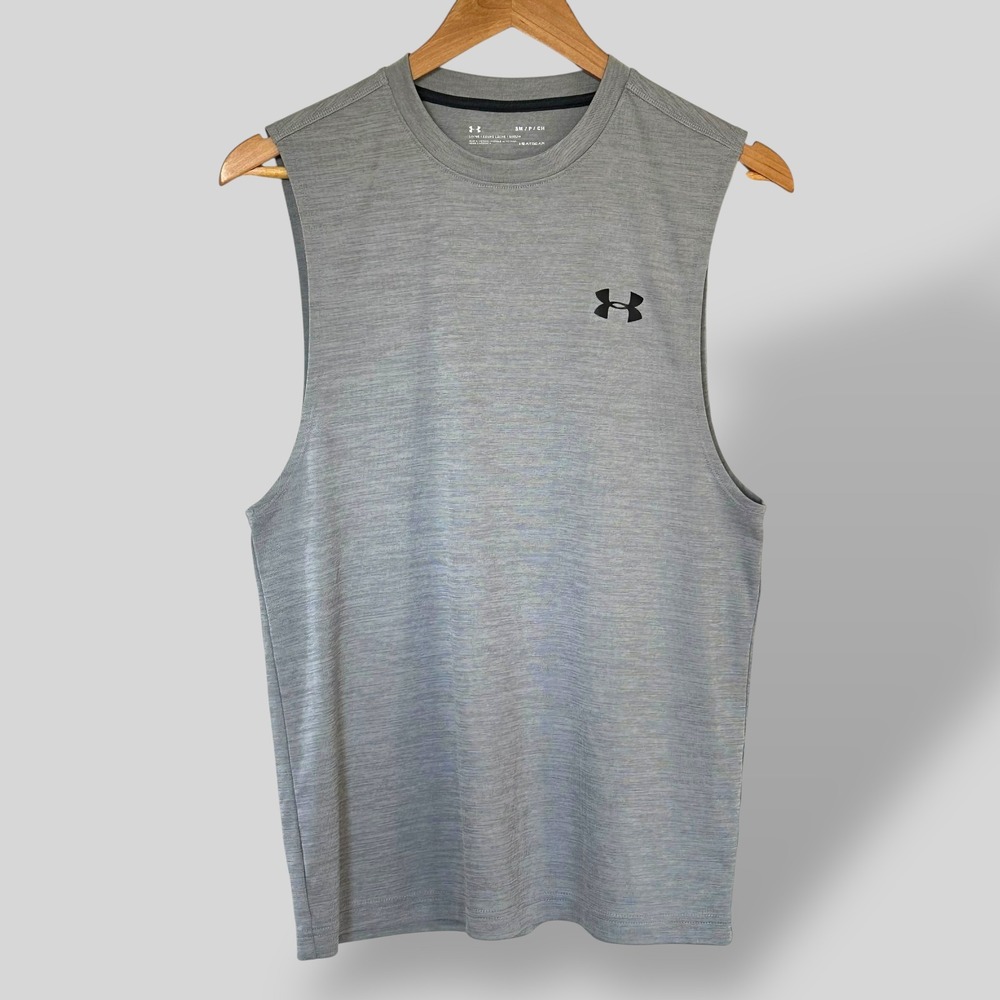 Under Armour Mens Tank Top Sleeveless Gray HeatGear Loose Fit Size‎ Small
